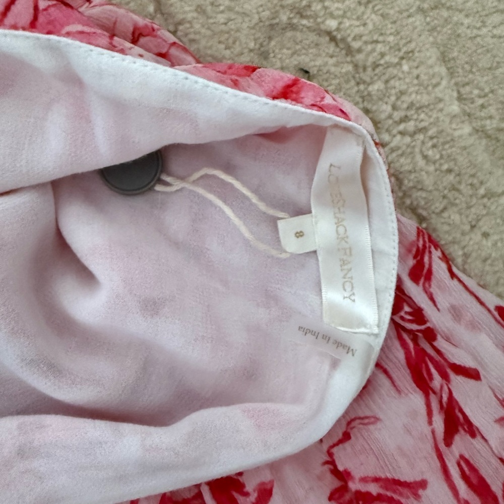 LoveShackFancy Pink Ruffled Skater Mini Skirt - Picture 2 of 3